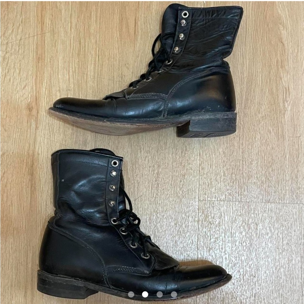 Vintage Justin Roper Boots 6 / 6.5 - Black Cowgirl Boots